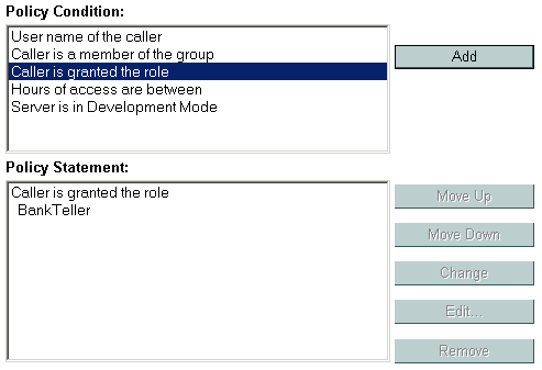 Example Expression in Policy Statement List Box