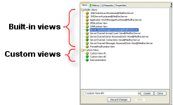 Built-in and Custom Views Displayed in the View Tab