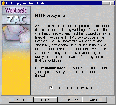 Configuring the bootstrapper to prompt for HTTP proxy details