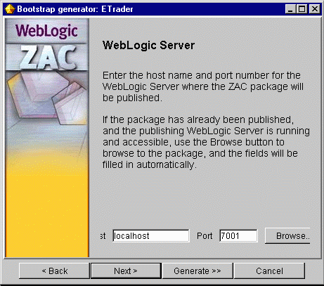 Identifying the publishing WebLogic Server