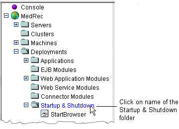 Click on the Name of the Startup & Shutdown Folder