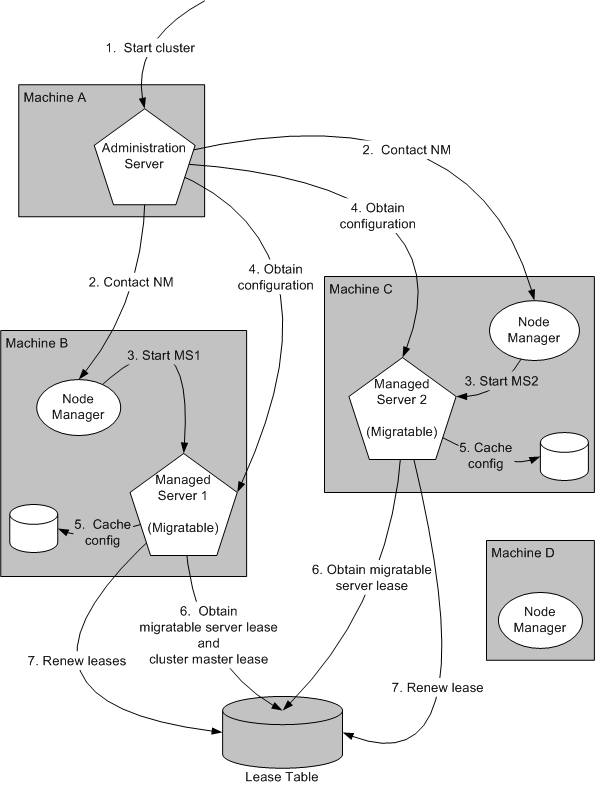 Startup of Cluster With Migratable Servers