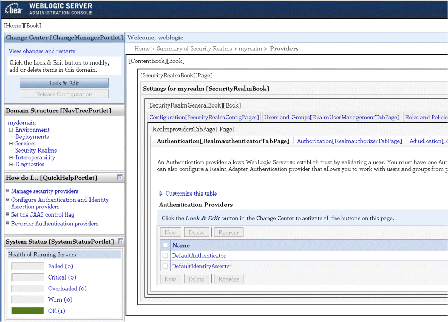 A Control Label in the Administration Console User Interface