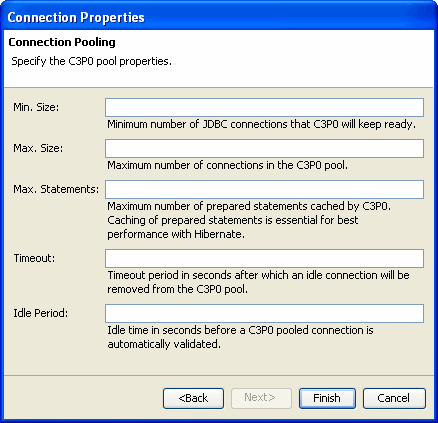 Specify C3P0 pool properties