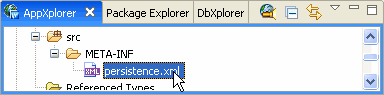 Double-click the persistence.xml file to open its editor
