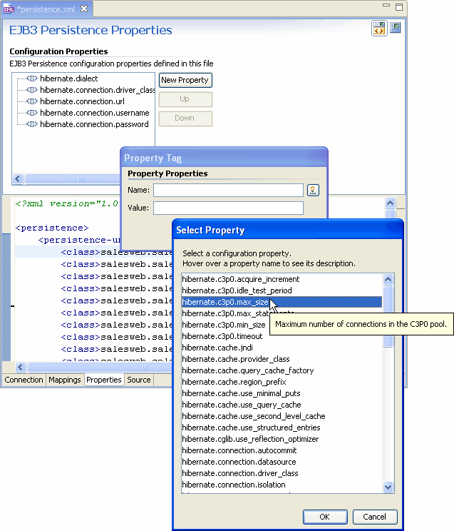 Select from a list of provider properties