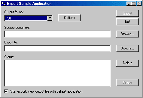 export Main Window for PDF Export