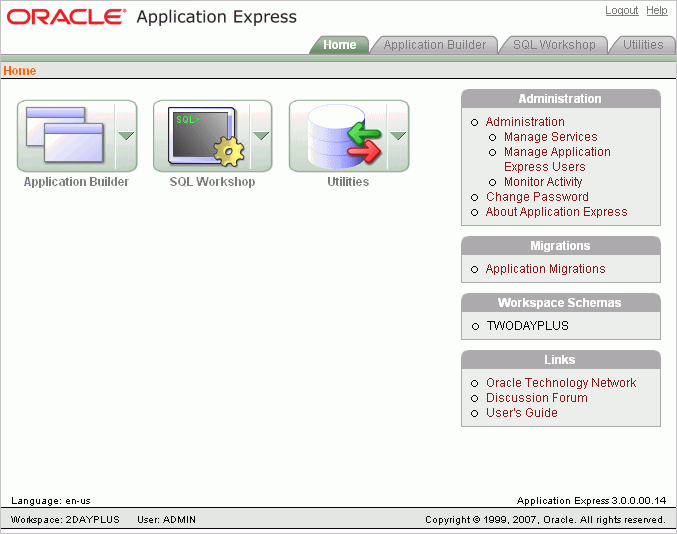 Getting Started with Oracle Application Express