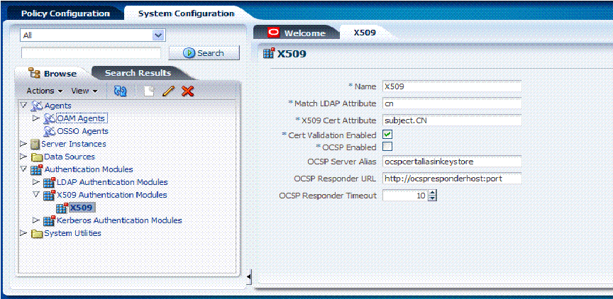 Pre-Configured X509 Authentication Module