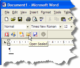 Oracle IRM toolbar within Microsoft Word