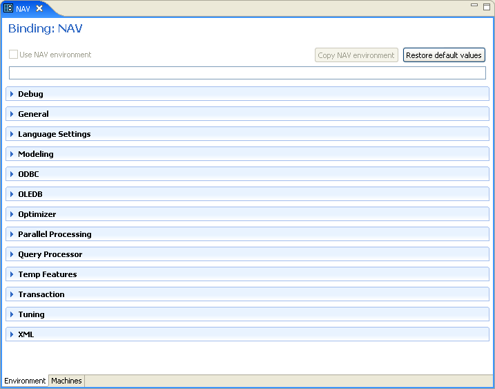 The binding properties tab.