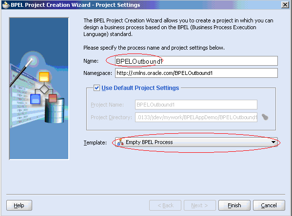 Project settings for the outbound process