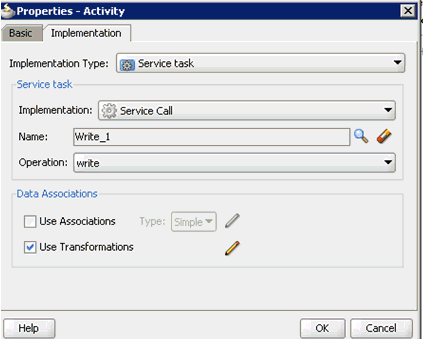 Properties - Activity dialog