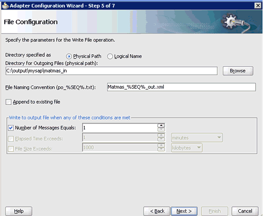 File Configuration pane