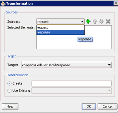 Transformation dialog