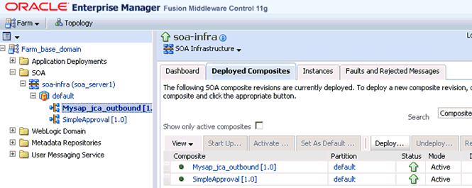 Oracle Enterprise Manager console