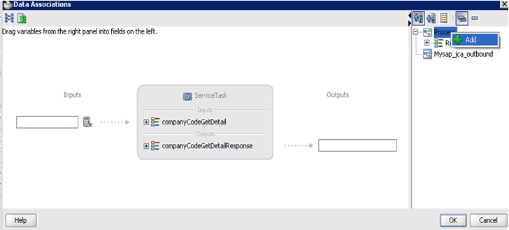 Data Associations dialog