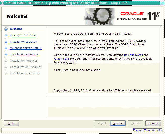 Screen shot of Oracle Data Profiling software.