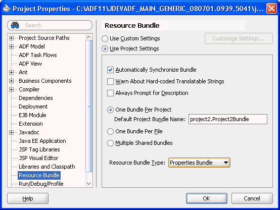Project Properties Resource Bundle.