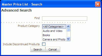 Advanced Search Dialog