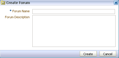 Create Forum dialog box