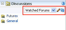 Watched forums in the WebCenter Spaces Sidebar