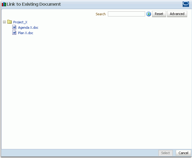 Existing documents window