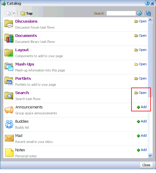 Top-level component folder and component