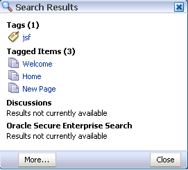Search Results dialog box
