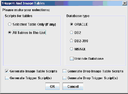 select the appropriate Database type,