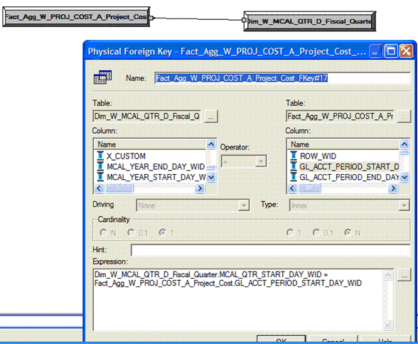 Screenshot of Configuring Joins in the RPD File.