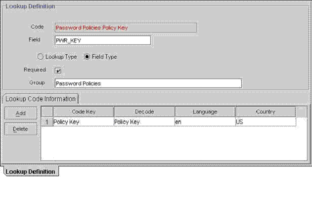 Lookup definition form