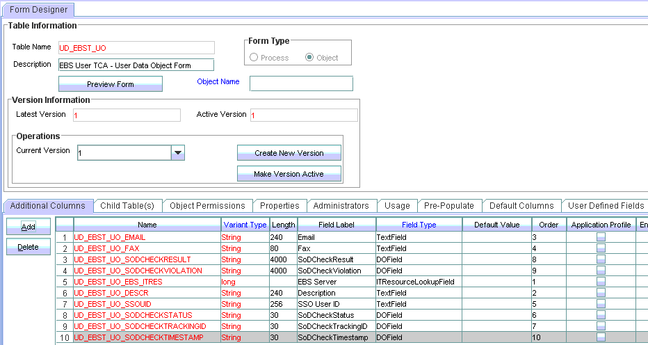 Parent object form Parent object form