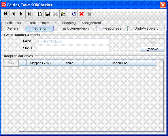 InitiateSODCheck process task adapter InitiateSODCheck process task adapter