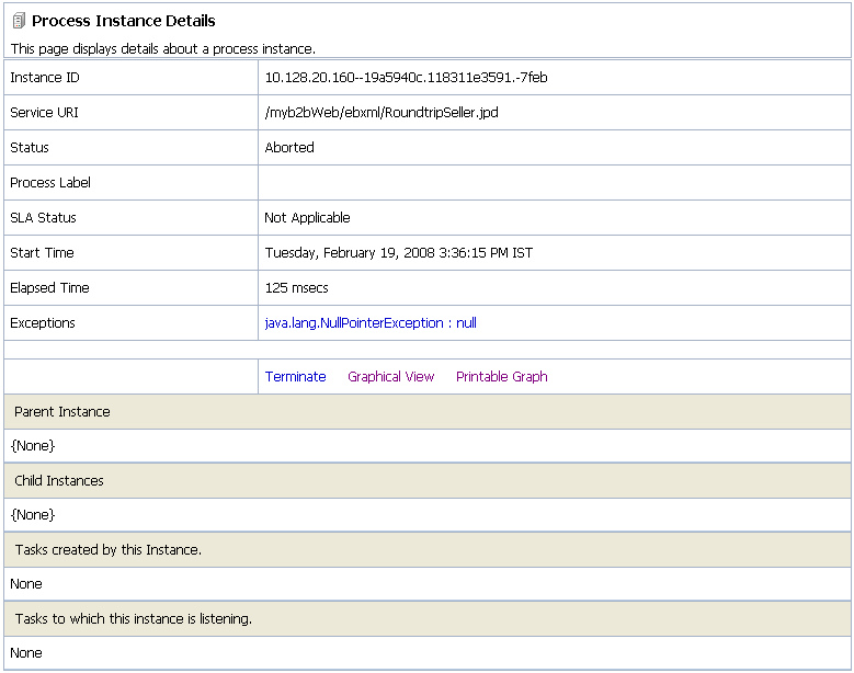 Process Instance Details Page