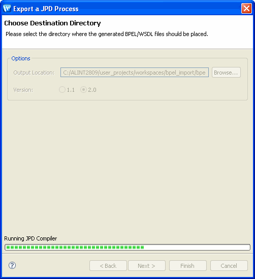 Progress of BPEL Export