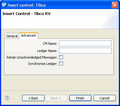 Insert TIBCO Control - Advanced Settings 