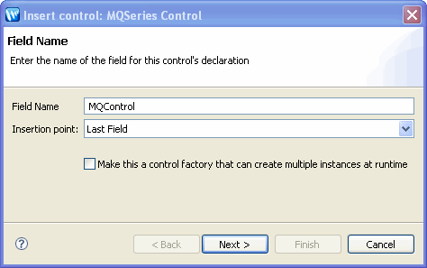 Insert Control: MQSeries