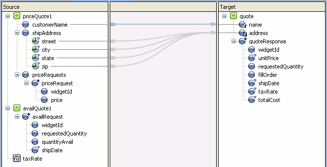 Mapping Between Source and Target Panes