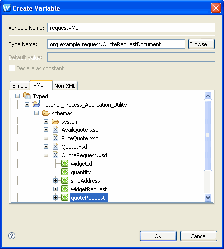 Create Variable Dialog Box