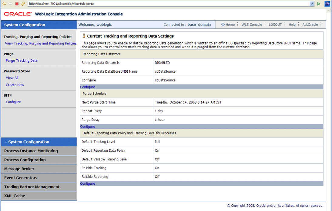 WLI Administration Console: Portlets-Based