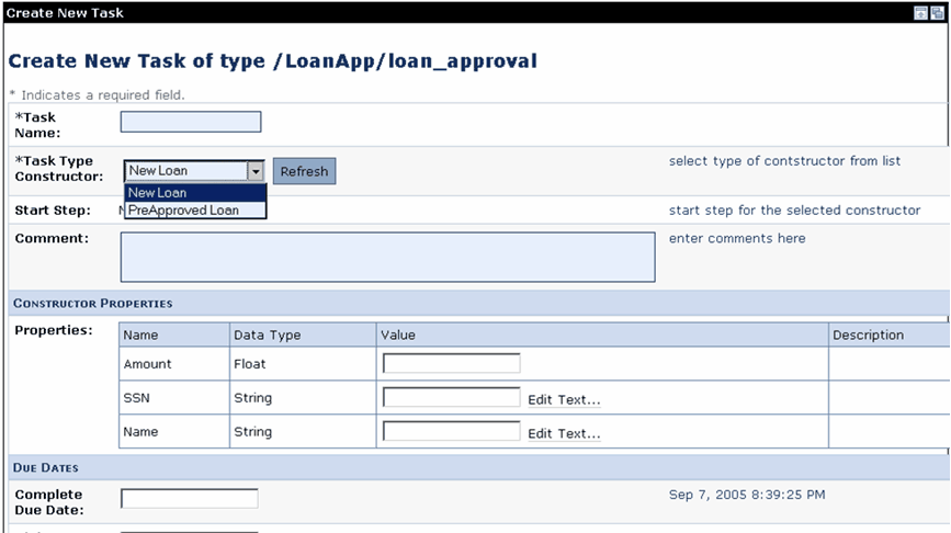 Automatically Generated Form for Capturing End-User Data