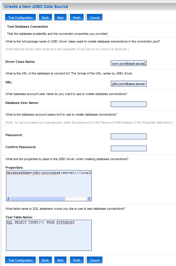 Test Database Connection