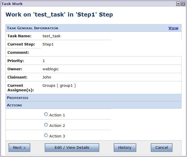 Working on a Task