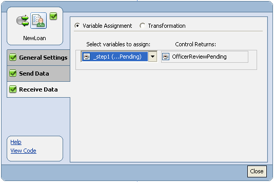 Map Receive Data Variable