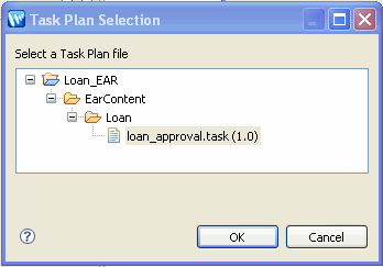 Selecting the Loan Approval Task Plan 