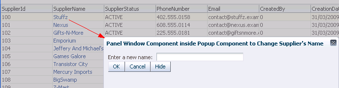 Popup Component Invoked by a Server-Side Method