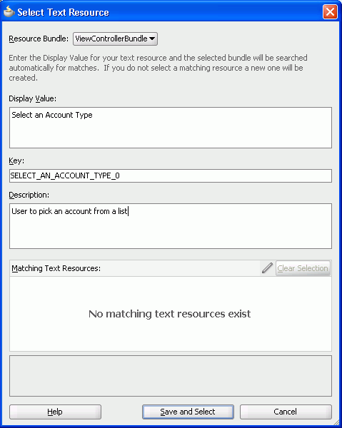 Select Text Resource Editor