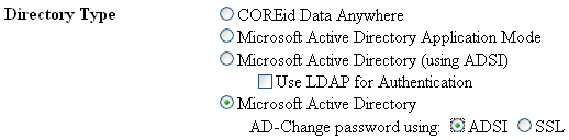 Image of directory profile configuration options.