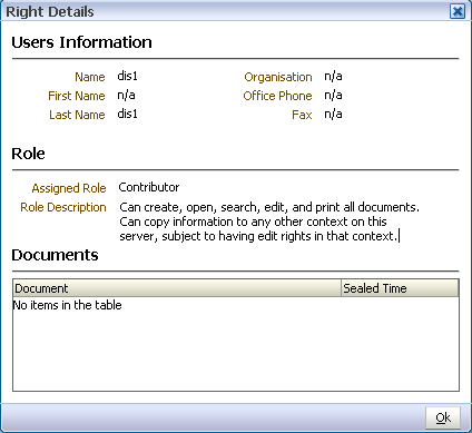 Right Details dialog